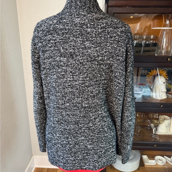 Coldwater Creek Black Gray Marled Knit Zip Front Sweater Jacket Women’s XL - Picture 3 of 5